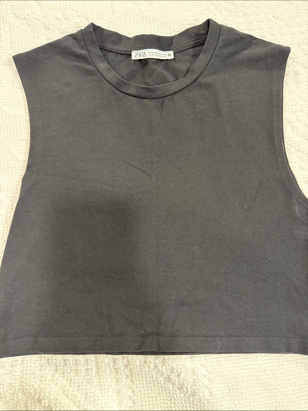 ZARA Black Cropped Muscle Tank